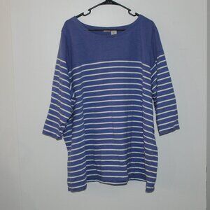 NorthCrest Purple White Striped Top Size 4X